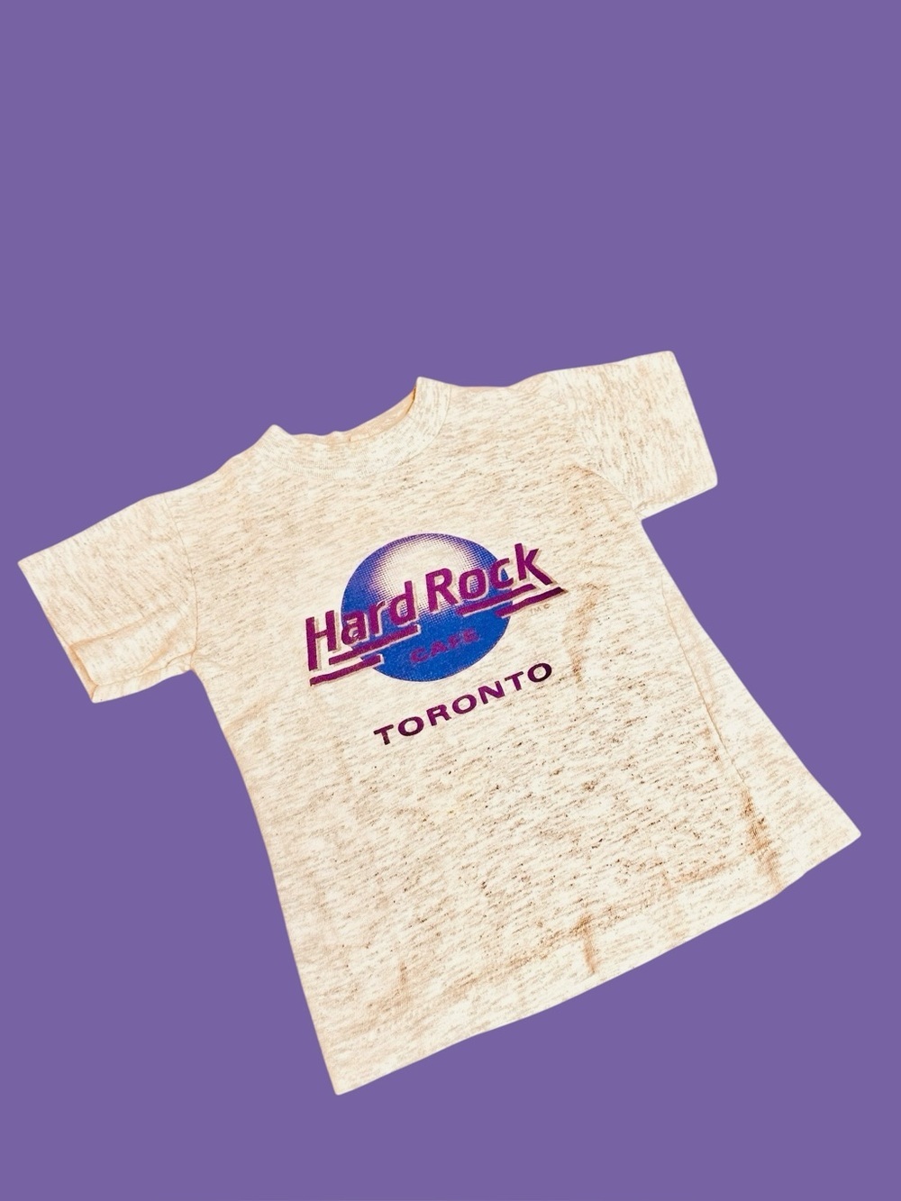 Hard Rock Toronto Kid's Small 2T Gray Short Sleeve T-Shirt Vintage Single Stitch